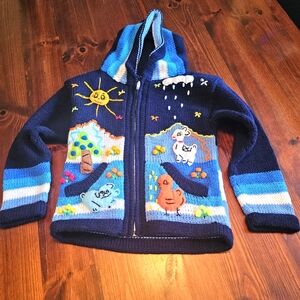 Super‎ cute kids hand knit sweater in great condition